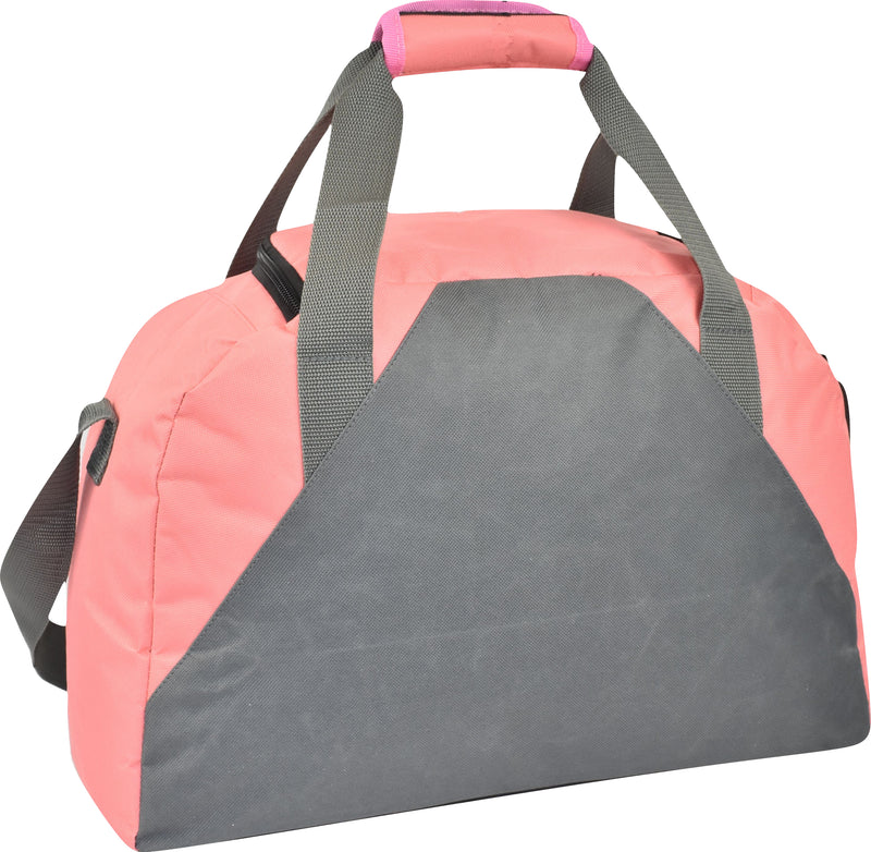 Poręczna torba sportowa fitness - 25 l - różowo-szara