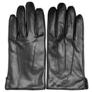 Rękawiczki skórzane męskie - z podszewką - czarne