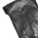 Rękawiczki skórzane męskie - z podszewką - czarne