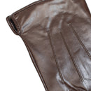 Rękawiczki skórzane męskie - z podszewką - brązowe