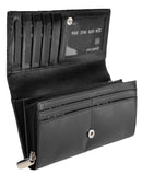 PORTFEL DAMSKI SKÓRZANY - DUŻY - RFID - CZARNY - W PUDEŁKU