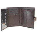 Portfel męski skórzany - średni - RFID - brązowy - w pudełku