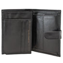 Portfel męski skórzany - średni - RFID - czarny - w pudełku