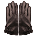 Rękawiczki skórzane damskie - brązowe