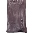 Rękawiczki skórzane damskie - wiśniowe