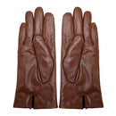 Rękawiczki skórzane damskie - jasny brąz