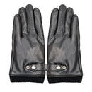 Rękawiczki skórzane męskie - z podszewką - czarne