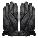 Rękawiczki skórzane męskie - z podszewką - czarne