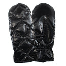 Rękawiczki materiałowe damskie - czarne z połyskiem