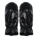 Rękawiczki materiałowe damskie - czarne z połyskiem