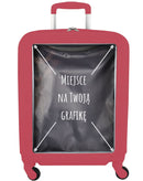 Walizka podróżna na kółkach - Nowy Look - czerwona personalizowana