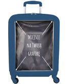 Walizka TeamX podróżna na kółkach - personalizowana - ze zdjęciem - granatowa