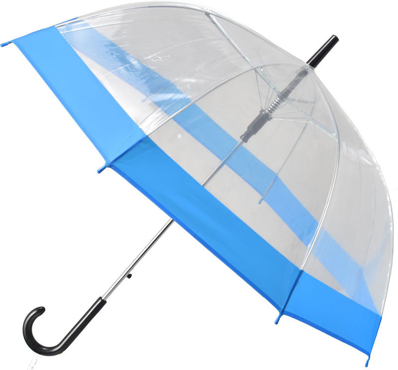 Parasol długi - przezroczysty z błękitnym - 90 cm