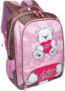 Plecak szkolny - różowy z misiem