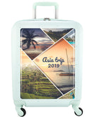 Walizka podróżna na kółkach - Abstrakcja - miętowa personalizowana