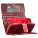 Portfel damski skóra lakierowana - ciemny róż - RFID - duży