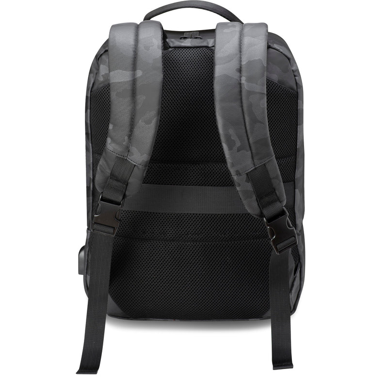 Plecak miejski na laptopa 14 - z funkcją torby - z portem USB - czarny moro