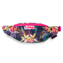 Nerka / biodrówka / saszetka - na pas - w kwiaty różowa