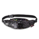 Nerka / biodrówka / saszetka - na pas - czarna w cekiny