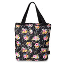 Torba plażowa - czarna w kwiaty