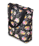 Torba plażowa - czarna w kwiaty