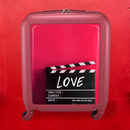 Walizka podróżna na kółkach - Cinema Love - czerwona personalizowana