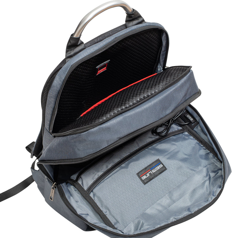 Plecak miejski na laptopa 15,6 - z portem USB - grafitowy