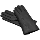 Rękawiczki skórzane damskie - antybakteryjne - czarne - Semi Line