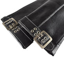 Rękawiczki skórzane damskie - antybakteryjne - czarne - Semi Line