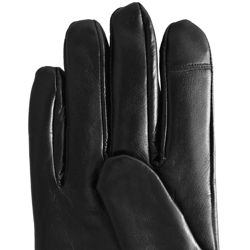 Rękawiczki skórzane męskie - antybakteryjne - czarne - Semi Line