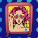 Walizka podróżna na kółkach - Nowy Look - czerwona personalizowana