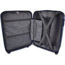 Walizka podróżna na kółkach - Czarne Liście - granatowa personalizowana